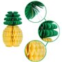 Happium Ananas Lot de 3 décorations en nid d'abeille en papier de 14 pouces Décorations en boule de papier d'ananas pour fête à