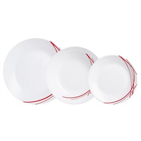 Arcopal Service de table, Blanc, Rouge Arcopal Service de table