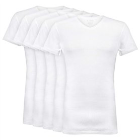 Wallenberg Lot de 1 à 5 Maillots de Corps à col en V pour Homme - Blanc - Large Wallenberg Lot de 1 à 5 Maillots de Corps à col en V pour Homme - Blanc - Large