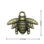 EPRHAY Lot de 50 Pendentif Abeille en Alliage de Bronze Antique en forme d'abeille et Abeille en Bronze Antique