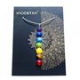WICCSTAR Argent 925 plaqué 7 Pierres Chakras Collier Pierre d'Energie Precieuse Reiki