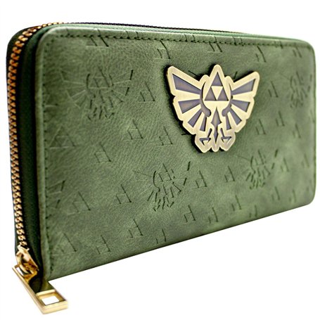 Legend of Zelda en Relief Tri-Force Symboles Portefeuille Vert