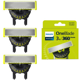 Philips OneBlade Original 360 lames, pour tous les modèles OneBlade et OneBlade Pro, 3 pièces (modèle QP430/60) Philips OneBlade Original 360 lames, pour tous les modèles OneBlade et OneBlade Pro, 3 pièces (modèle QP430/60)