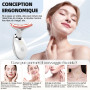 Appareil Anti Rides Visage, 3 Modes EMS Appareil de Gua Sha Visage, Appareil de Massage Visage 7 Couleurs, Chauffable 45°C Guash