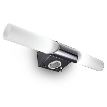 B.K.Licht - Applique miroir avec prise de courant, couleur de lumière blanc chaud, interrupteur à bascule, applique miroir salle