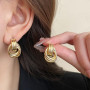 Boucles d'oreilles femme, Boucle d oreille femme, Boucles d'oreilles Créoles Épaisses 14K Or Argent 925 Plaqué Chunky Creoles Ca