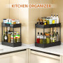TidyTrove Lot de 2 étagères de Rangement sous évier – Rangement et Organisation de Cuisine à 2 Niveaux – Étagère Multifonction p