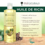 PraNaturals Huile de ricin pressée à froid 500 ml – 100% naturel végétalien pure, pour la croissance des cheveux et les cils, pl