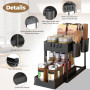 Rangement sous Evier 2 Niveaux, Coulissant Organiseur sous Évier Etagere Tiroir,Panier de rangement multifonction pour salle de 