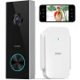AOSU Sonnette sans Fil avec Camera 2K HD Sonnette avec Camera 166° Sonnettes WiFi sans Fil Exterieur Etanche- Détection de Perso