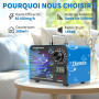 Charmofun Générateur d'Ozone Domestique 60000 mg/h, Machine à Ozone avec Affichage de la Température et de l'Humidité, Générateu