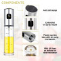 edihome, Spray Huile Cuisine, Vaporisateur pour Friteuse d´Air, 100 ml, Pulverisateur Anti-goutte, Accessoires Friteise sans Hul
