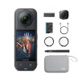 Insta360 X5 Pack Essentiels - caméra d'action 360° 8K étanche, Basse lumière de Pointe, Perche à Selfie Invisible, objectifs Rob