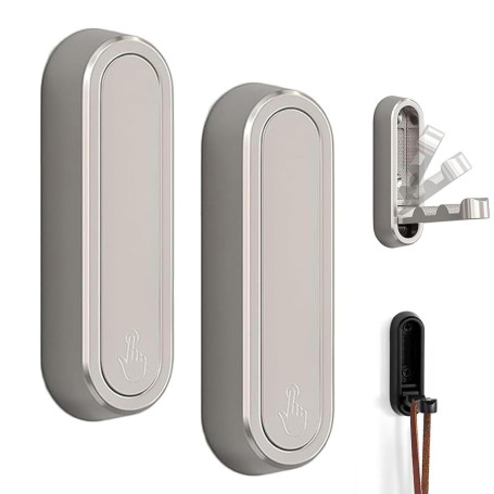 YipuVR 2 Pièces Crochets Muraux Pliables, Crochet Mural en Aluminium, Crochet Pliant 90 Degrés, Crochets pour Manteaux Invisible