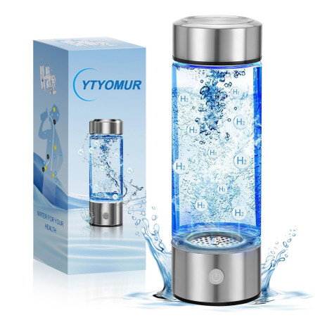 Bouteille Riche en Hydrogène Eau Portable, 430ML Générateur D'hydrogène en 3 Minutes Anti Âge, USB Bouteille d'eau Sans Fil, Fab