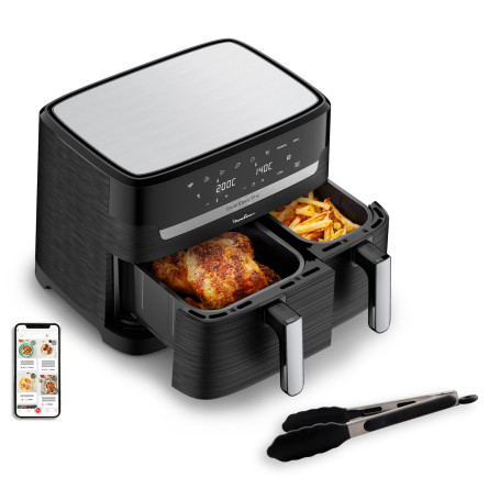 Moulinex Easy fry Essential inox, 8,3L, Jusqu'à 8 personnes, 7 Programmes intuitifs, Air Fryer, Repas complet, synchronisation, 