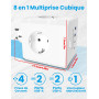 BURNNOVE Multiprise 8 en 1 Cube de Prise 4000W Multiprise Cube Murale USB C sans Fil 16A 4 Prises AC 2 USB 2 Type C avec Interru