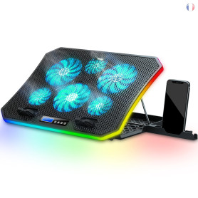 TopMate C12 Ventilateur PC Portable RGB de Jeu Bureau, Refroidisseur pour Ordinateur Portable 15,6-17,3", Support de Refroidisse TopMate C12 Ventilateur PC Portable RGB de Jeu Bureau, Refroidisseur pour Ordinateur Portable 15,6-17,3", Support de Refroidisse