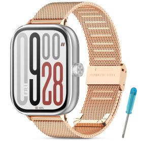 WindRen Métal Bracelets Compatible avec Xiaomi Redmi Watch 5/Xiaomi Redmi Watch 4/Xiaomi Mi Band 8 Pro, Acier Inoxydable en Méta