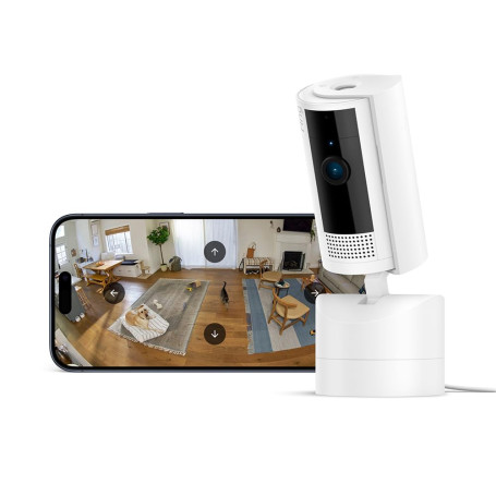 Caméra intérieure orientable Ring (Pan-Tilt Indoor Camera) | Caméra de surveillance des animaux, à prise, orientable à 360° et i