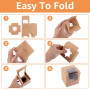 VIDETOL 100 Pièces Boite Gateau Papier Kraft, 9 x 9 x 9 cm Boite a Gateau Carton, Marron Boite Bento Cake avec Fenêtre Transpare