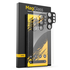 magglass Protection d'écran HD pour Samsung Galaxy S24 Ultra en verre trempé avec protection d'objectif d'appareil photo (applic magglass Protection d'écran HD pour Samsung Galaxy S24 Ultra en verre trempé avec protection d'objectif d'appareil photo (applic