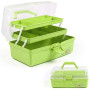 Creahaus Boîte de rangement multifonction à trois couches-Boîte à outils pliable pour loisirs créatifs, fournitures de couture,