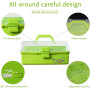 Creahaus Boîte de rangement multifonction à trois couches-Boîte à outils pliable pour loisirs créatifs, fournitures de couture,