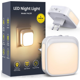 Veilleuse Prise Electrique, Lot de 2 Veilleuses LED avec Capteur de Crépuscule, Luminosité réglable, Veilleuse Enfant pour Chamb