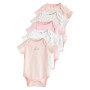 NEXT Lot de 5 bodies à manches courtes Pink Bunny Newborn