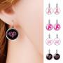 DaPongZhi 1 Paires Boucles D'oreilles Pendantes,Octobre Rose Accessoires 2025 Pour Le Cancer Du Sein,Élégant D'oreilles Rose Pou