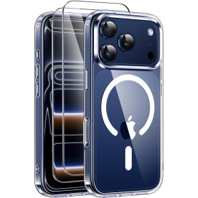 ivencase 5 in 1 Magnétique Coque pour iPhone 17 Pro Max avec 2 Verres Trempés, Compatible MagSafe Dos Anti Rayures Étui Antichoc ivencase 5 in 1 Magnétique Coque pour iPhone 17 Pro Max avec 2 Verres Trempés, Compatible MagSafe Dos Anti Rayures Étui Antichoc