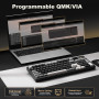 YUNZII IF99 Clavier de Jeu Mécanique sans Fil avec Smart LCD Display,QMIK/Via Programmable BT/2.4G/USB-CGasket Mounted Hot Swap 