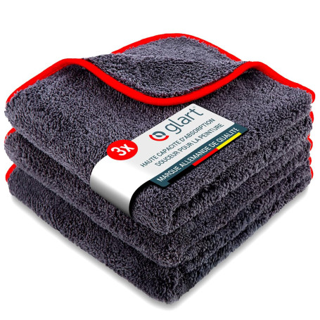 ✅ Glart 443TP Lot de 3 Chiffons Microfibre Voiture, Super Absorbant Chiffons de Polissage, Polyvalents pour Motocyclette et Mach
