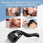 Dermaroller pour Repousse des Cheveux et Barbe – 540 Micro-Aiguilles en Titane Médical, 0,5 mm – Rouleau Microneedling pour Visa