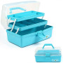 Creahaus Boîte de rangement multifonction à trois couches-Boîte à outils pliable pour loisirs créatifs, fournitures de couture,