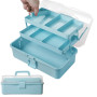 Sampoes Boîte de Rangement Multifonction à 3 Couches, Boîte à Outils Pliable avec Compartiments, Boite a Couture Boîte à Médicam