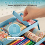 Sampoes Boîte de Rangement Multifonction à 3 Couches, Boîte à Outils Pliable avec Compartiments, Boite a Couture Boîte à Médicam