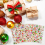 8 feuilles Gommettes Noël Enfants Autocollants, MOKIU Stickers de Noël Stickers à paillettes Stickers de Noël papeterie pour Déc