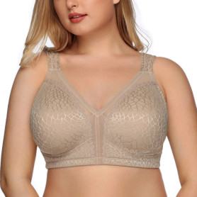 DotVol Soutien-Gorge Femme minimiseurs Dentelle Bra Comfortable sans Armature Couverture complète Grande Taille Gris Beige 95F DotVol Soutien-Gorge Femme minimiseurs Dentelle Bra Comfortable sans Armature Couverture complète Grande Taille Gris Beige 95F