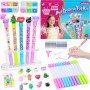 MOMUSE Fabrique a Stylo 50 Accessoires, Atelier des Stylos Personnalisé, Kit Loisir Creatif Enfant, Idée Cadeau Fille 6 Ans, Act