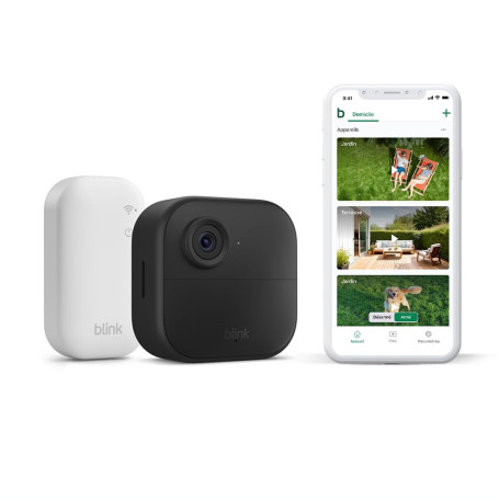 Nouvelle caméra Blink (Outdoor 4) : caméra de surveillance connectée HD sans fil, 2 ans d'autonomie, détection de mouvements ava