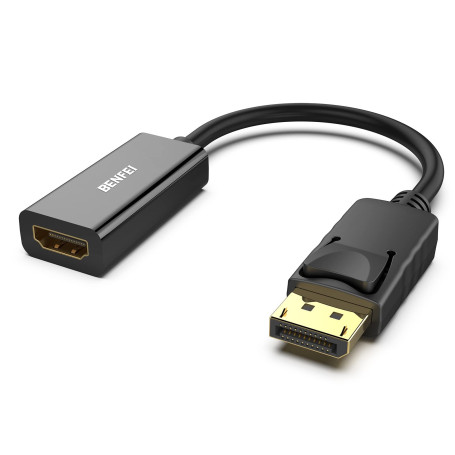 BENFEI 4K Adaptateur Displayport vers HDMI, convertisseur DP (Display Port) mâle vers Hdmi Femelle avec Audio pour Lenovo, Dell,