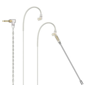 Cubilux Câble IEM 3.5mm 2 Broches 0.78mm avec Microphone, Fil d'Écoute à Cuivre OFC Argenté et Micro-Braccio Détachable pour Wan