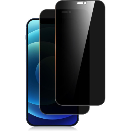 Yisica 2 Pièces Protection d'Écran Anti-Espion pour iPhone 12/iPhone 12 Pro avec Protection d'Objectif de Caméra, Film en Verre 