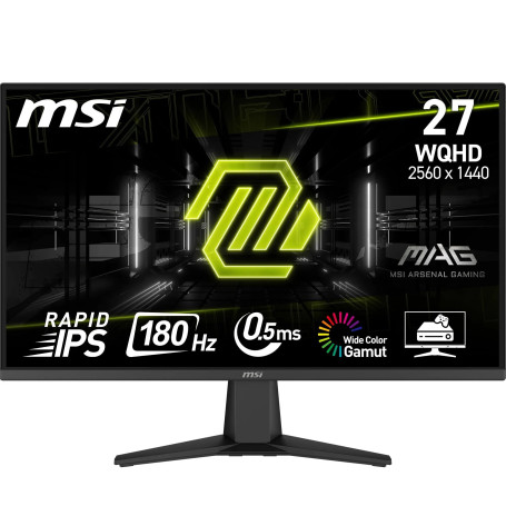 MSI MAG 275QF Écran Gaming 27" WQHD - Dalle Rapid IPS 2560 x 1440, 180 Hz / 0,5 ms (GtG, Min.), Gamme de Couleurs sRGB 101%, AMD