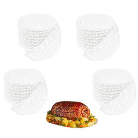 SNAGAROG 4 PCS Filet à Viande Rouleau, 300 cm Filet à Viande Élastique Jambon Chaussette Filet Viande Filet Charcuterie Saucisso