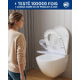 CECIPA Abattant WC avec Frein de Chute, Forme D, Cuvette Toilette en Duroplast Inclut Gabarit d'Installation, Antibactérienne, C