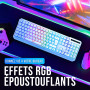 KLIM Chroma – Clavier sans Fil Gaming AZERTY FR, Rétroéclairage RGB, Silencieux & Ergonomique, Batterie Intégrée Longue Durée, R
