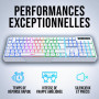 KLIM Chroma – Clavier sans Fil Gaming AZERTY FR, Rétroéclairage RGB, Silencieux & Ergonomique, Batterie Intégrée Longue Durée, R